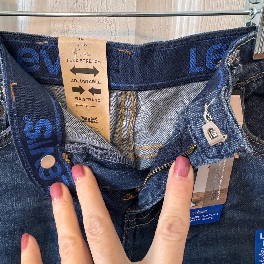 Levi's Kids 502 Flex Strong Performance Blue Jeans NWTS Size 7Regular - Picture 7 of 10